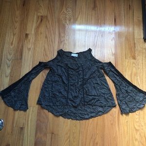 Abercrombie Cold Shoulder Bell Sleeve Blouse